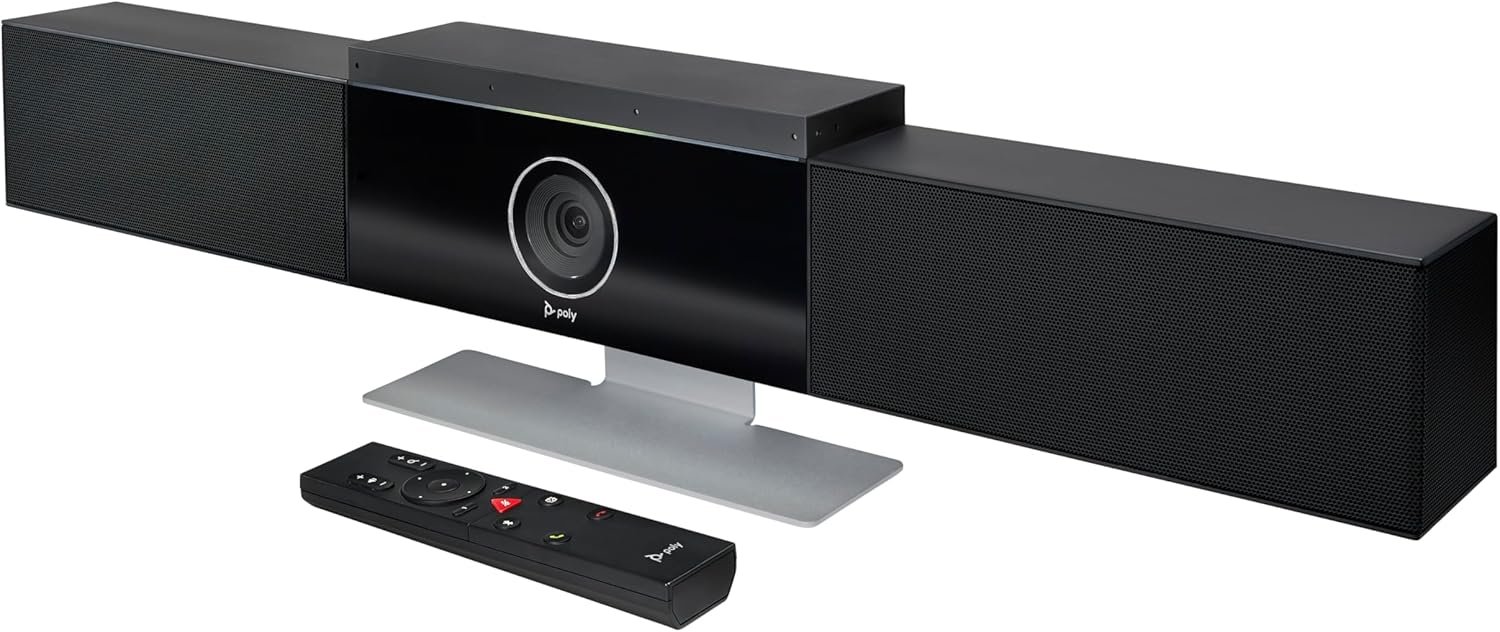 Poly Studio 4K USB Video Conference System (Plantronics) – Camera, Microphone, & Speaker Bar for Small & Medium Conference Rooms – Auto Framing & Tracking – Teams/Zoom Certified – Amazon Exclusive