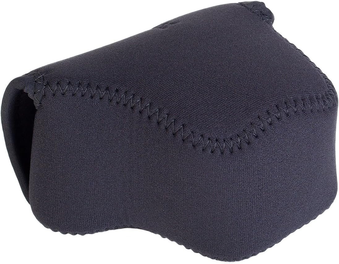 OP/TECH USA Soft Pouch – Compact digital camera case, lightweight accessories pouch, sleek neoprene sleeve for DSLR, perfect for backpacks & travel – durable protection in style D-Shortie| Black