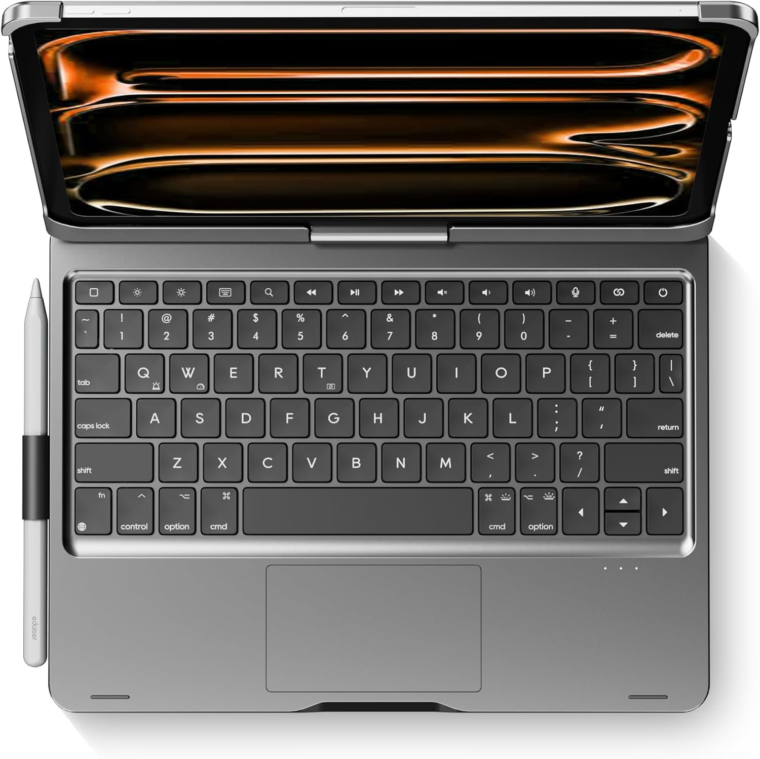 edaiser Swivel Keyboard Case for 2024 Apple iPad Pro 11 inch M4 A2836 A2837 A3006; Rotatable Cover with Pencil Holder, Multi-Touch Trackpad, RGB Backlit, Space Gray